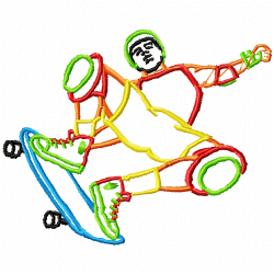 Skateboard Embroidery Design 6 Skateboard Embroidery Design 6